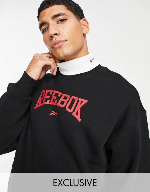 Gangster Genoplive butiksindehaveren Reebok vintage logo sweatshirt in black - Exclusive to ASOS | ASOS