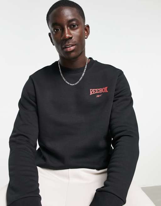 Reebok vintage sweatshirt mens top black