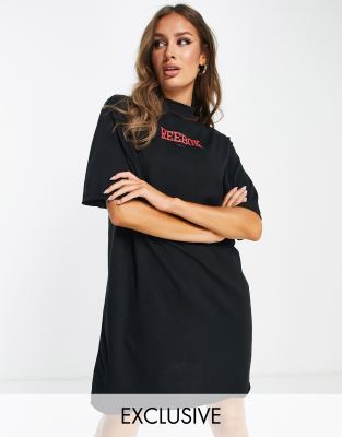 Reebok vintage logo T-shirt dress in black - Exclusive to ASOS