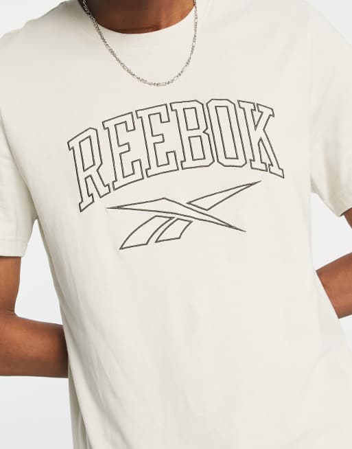 Reebok Vintage outline logo t shirt in oatmeal exclusive to ASOS ASOS