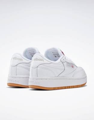 reebok white club c double sneakers