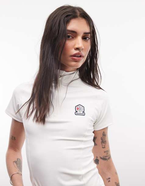Reebok womens polo shirt in off-white - Exclusive to ASOS - view 1
