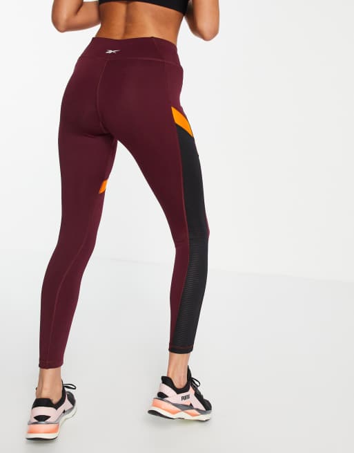 Reebok WOR mesh tights in marron