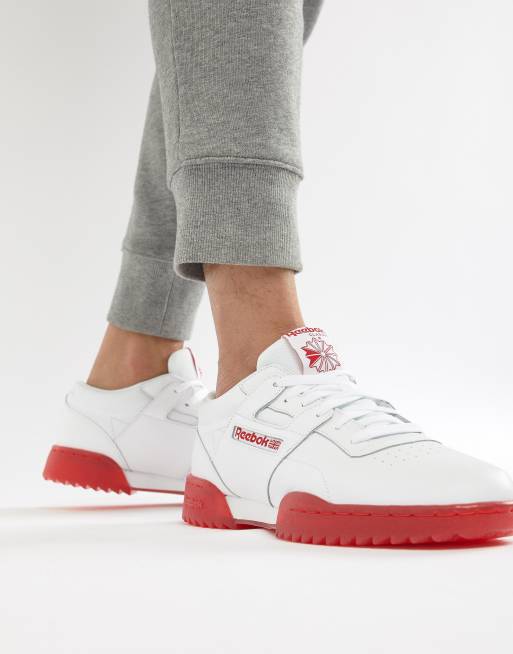 Reebok Workout Clean Ripple Ice Trainers In White CN0643