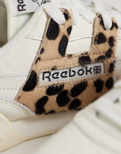 Reebok Workout Damen-Sneaker in Weiß mit Leopardenmuster-Details, 4 von 5