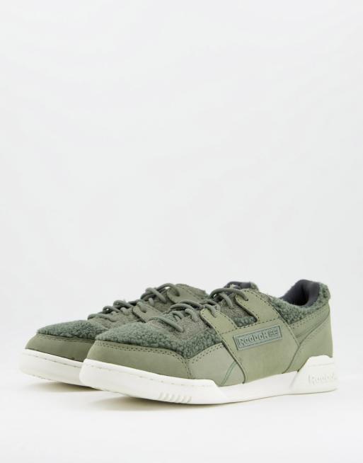 Reebok Workout Plus trainers in khaki green