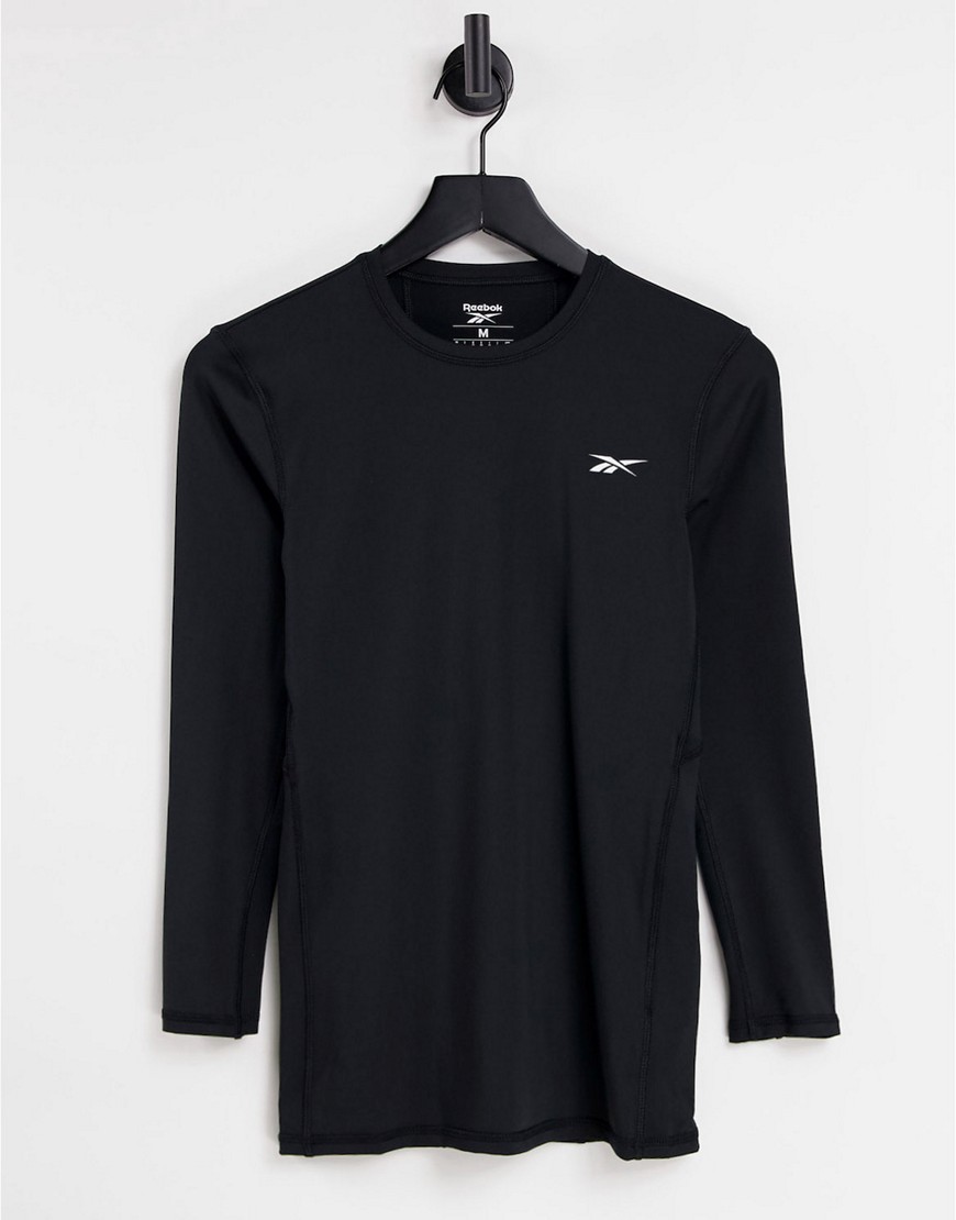 Reebok workout ready compression long sleeve top in black