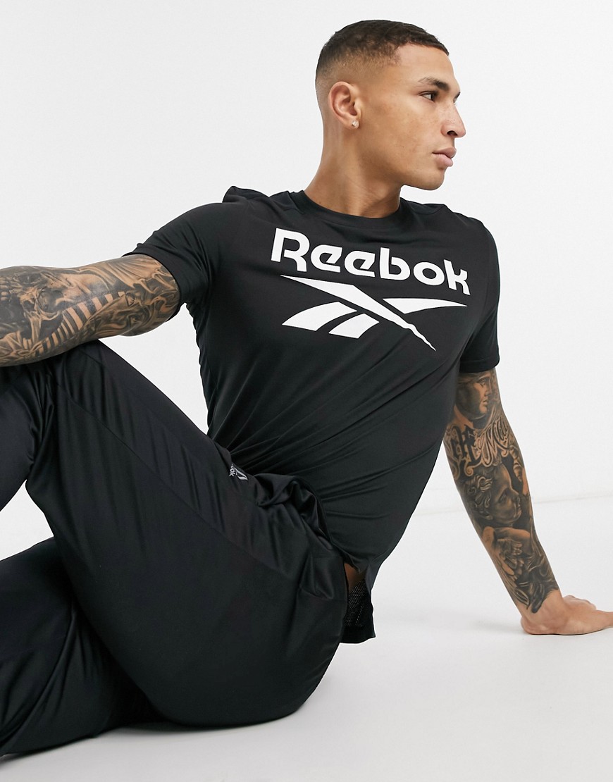 Reebok Workout Ready SUP short sleeve graphic T-shirt in black