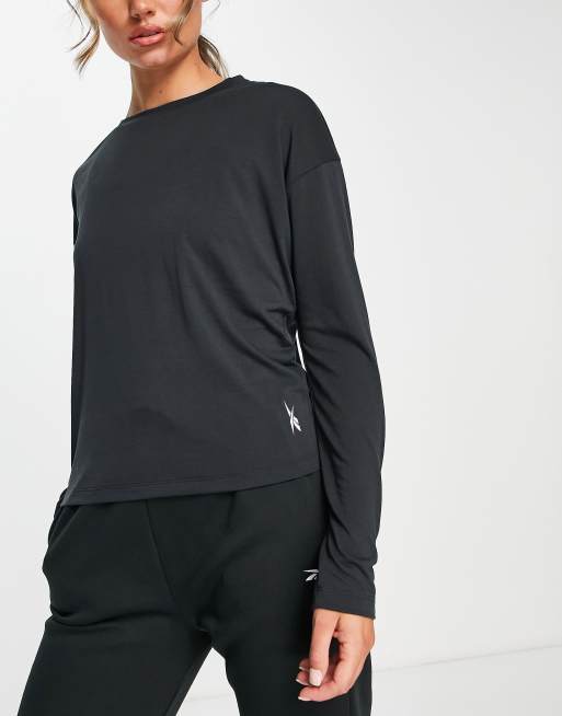 Reebok Workout Ready Supremium long sleeve top in black