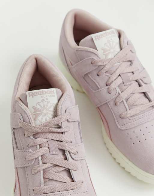 Pink cheap suede reeboks