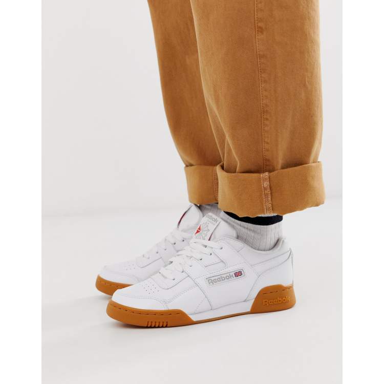 Reebok Workout trainers in white with gum sole ASOS