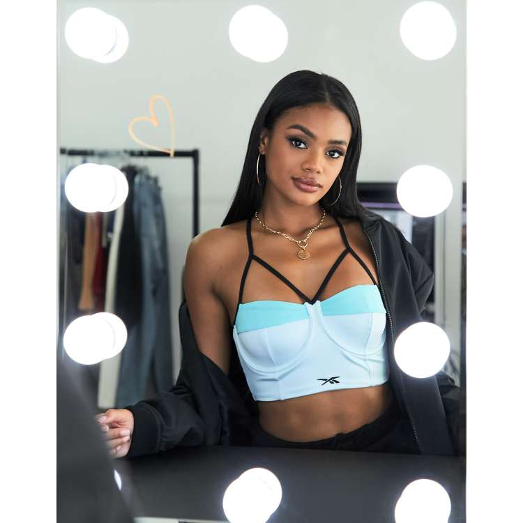 Reebok x Cardi B bralette in teal