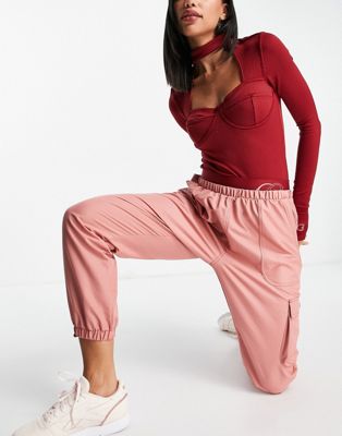 Reebok X Cardi B High Waisted Sweatpants in Pink