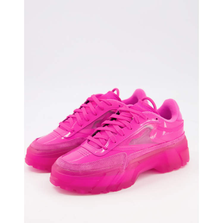 Reebok x Cardi B Club Cardi stacked trainers in hot pink ASOS