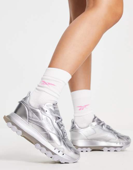 Reebok silver hot sale shoes