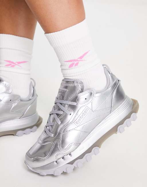 Reebok x Cardi B LRU77 sneakers in silver ASOS