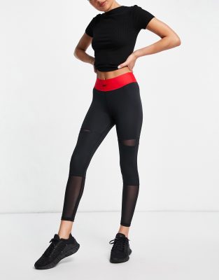 Reebok x Cardi B mesh insert logo leggings in black