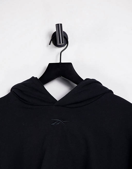  Reebok x Cardi B super cropped hoodie in black 