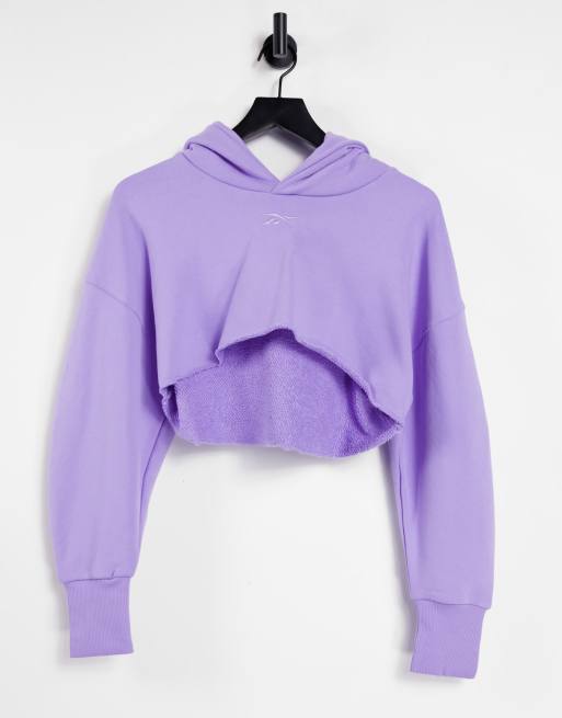 Purple crop cheap top hoodie