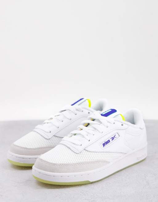 Reebok x Prince Club C 85 sneakers in white and blue | ASOS