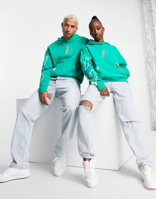 Reebok x Prince - Retro-inspireret unisex-hættetrøje i grøn og hvid, 3 af 4
