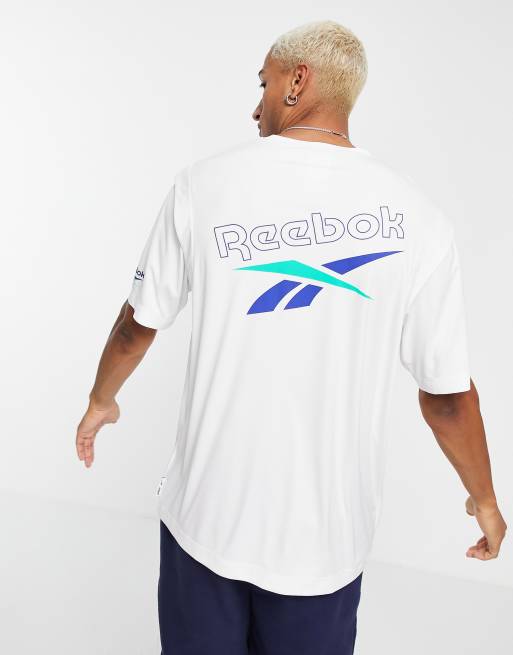 Reebok unisex t-shirt back print in white | ASOS