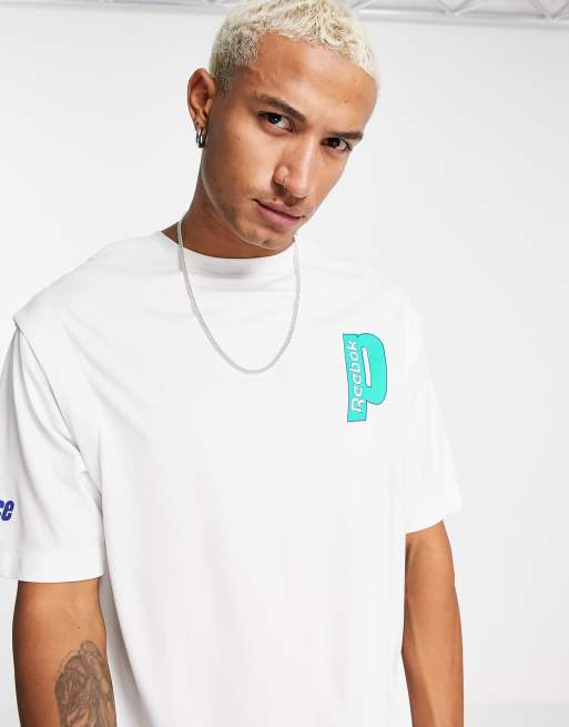 Reebok unisex t-shirt back print in white | ASOS