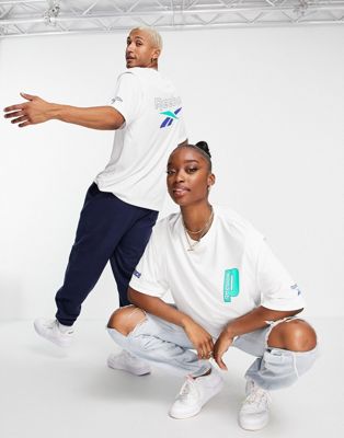 Reebok x Prince unisex oversized t-shirt with backprint in white - ASOS Price Checker