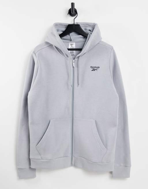 Opgewonden zijn Buitenland parfum Reebok zip up logo hoodie in gray | ASOS