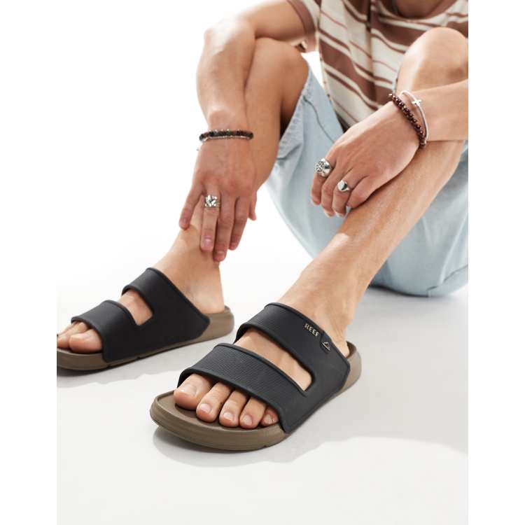 Reef Oasis double up sandals in black ASOS