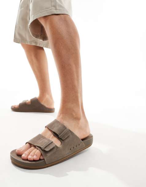 Reef Ojai two bar sandals in brown suede - view 1