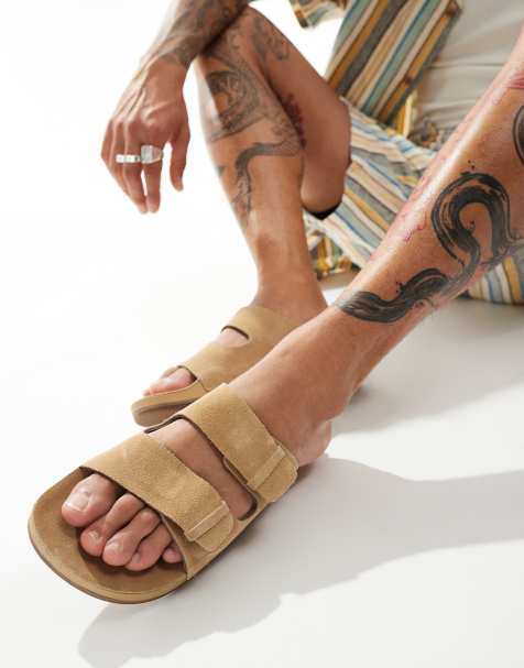 Reef Ojai two bar sandals in tan suede - view 1