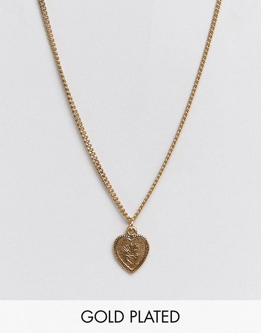 Regal Rose 18k gold plated heart pendant necklace