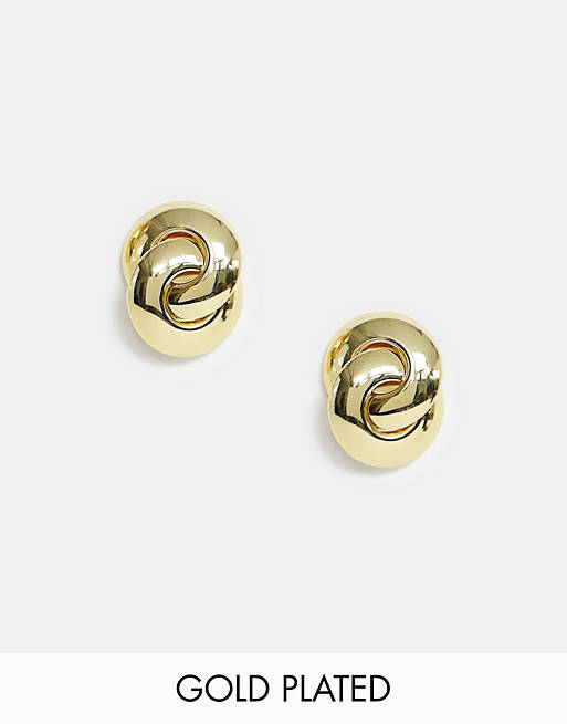 Regal Rose - Boucles d'oreilles épaisses entrelacées en plaqué or