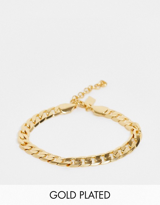 Regal Rose curb chain bracelet in gold plate