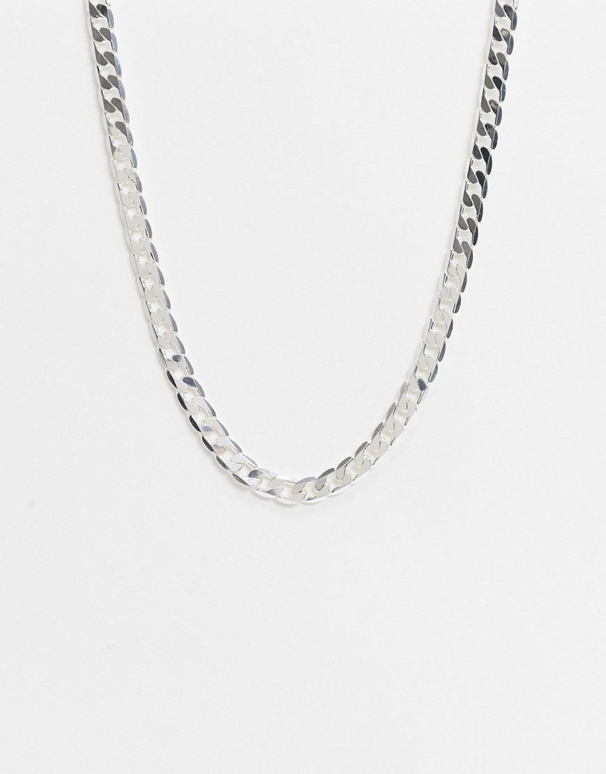 Regal Rose curb chain necklace in silver plate