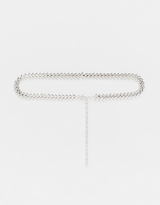 Regal Rose Dakota v link chain collar choker necklace in silver plate