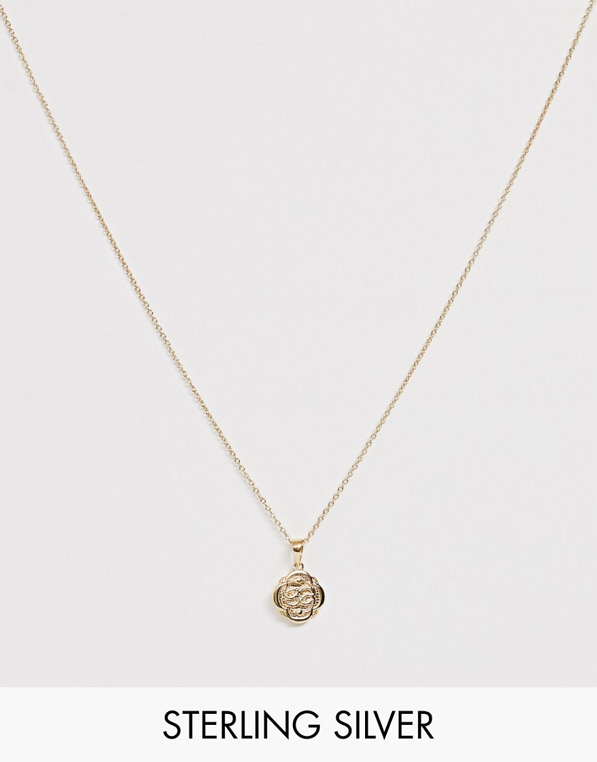 Regal Rose - Echt zilveren vergulde ketting met slangdesign-Goud