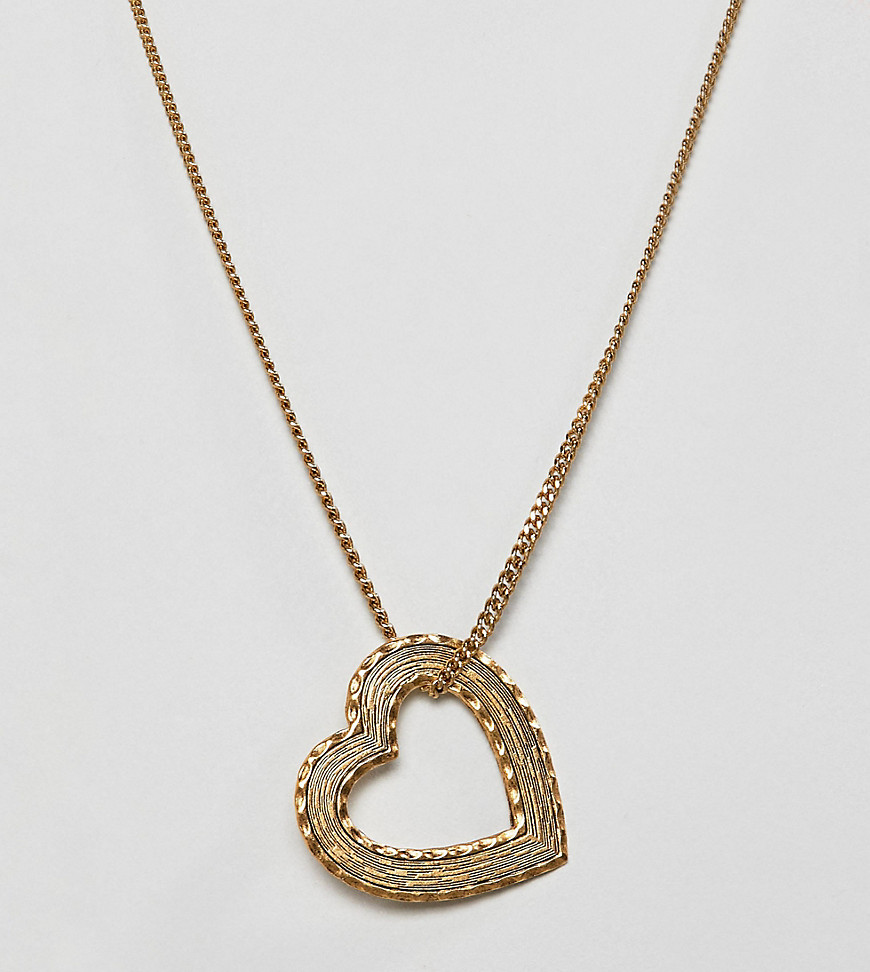 Regal Rose gold plated cut out heart charm pendant necklace