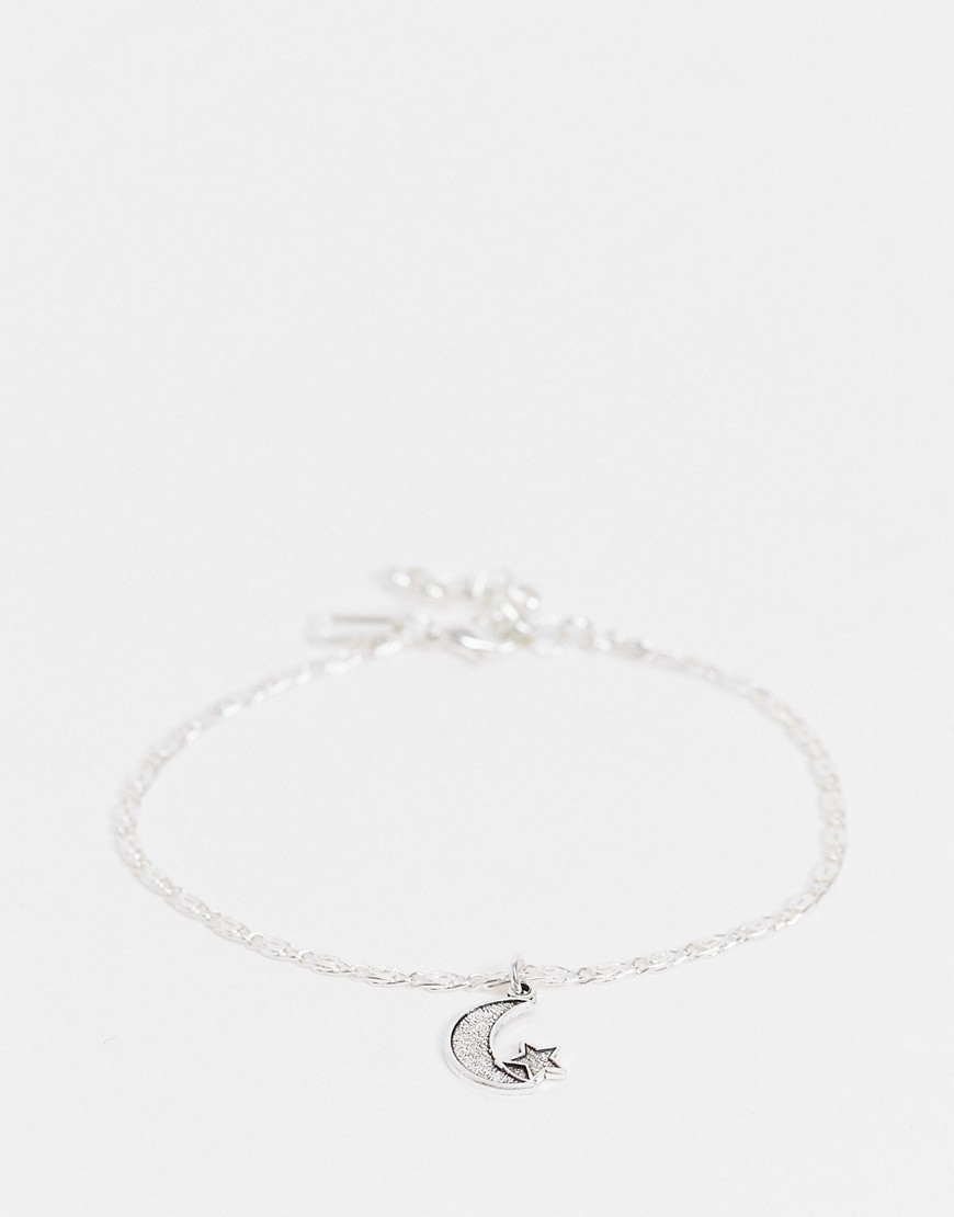 Regal Rose Luna bracelet with moon charm in silver plate