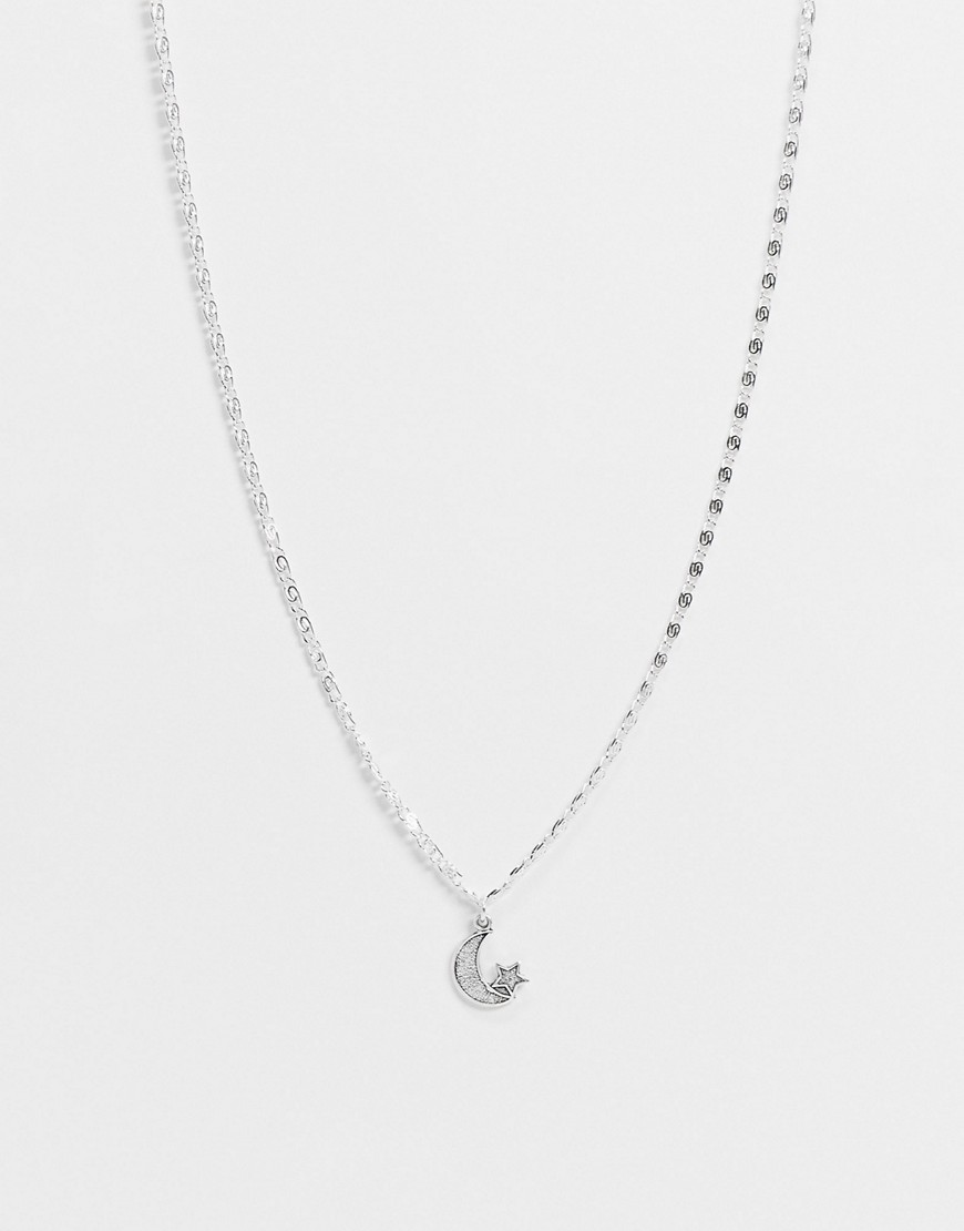 Regal Rose - Luna - Sølvbelagt halskæde med månevedhæng