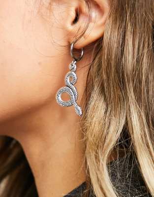 Regal Rose Moira Coiled Snake Drop Earrings In Silver Plate ModeSens