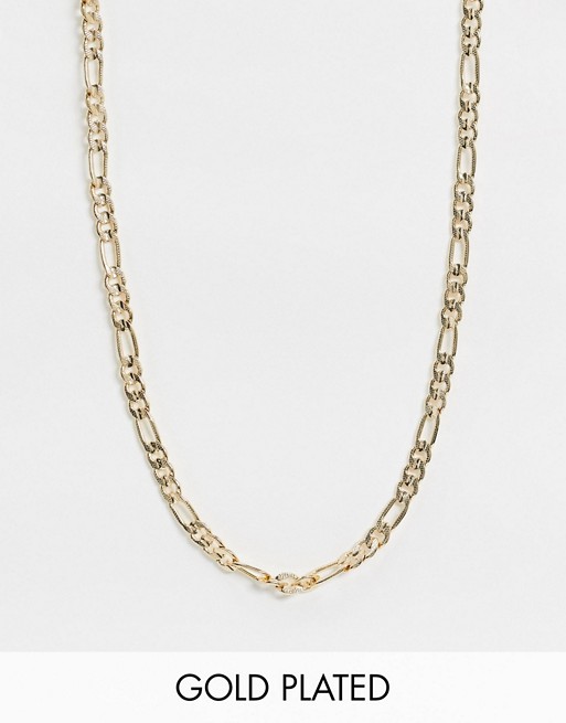 Regal Rose necklace in gold plated figaro chain
