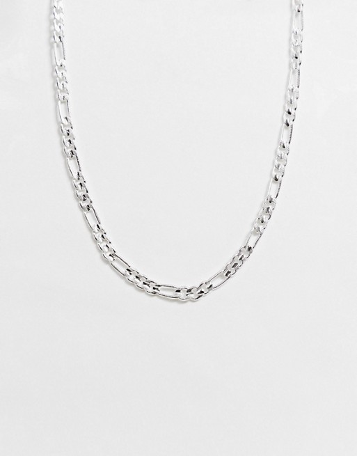 Regal Rose necklace in silver plated figaro chain