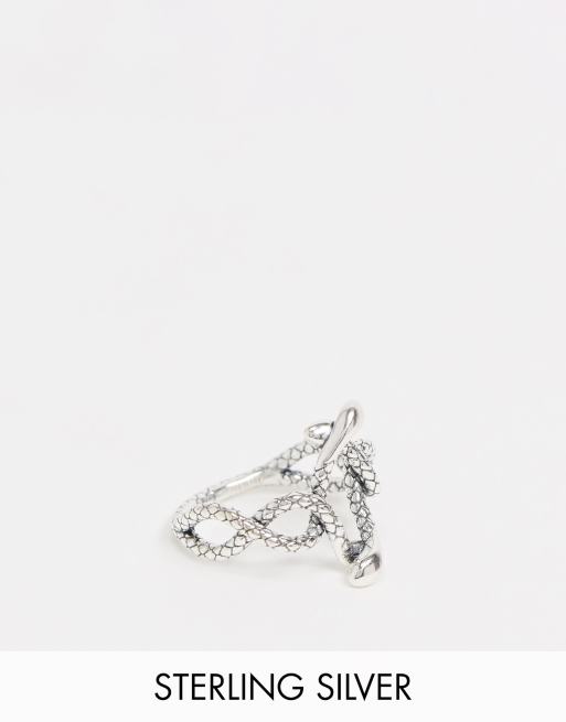 Regal Rose snake wrap ring in sterling silver