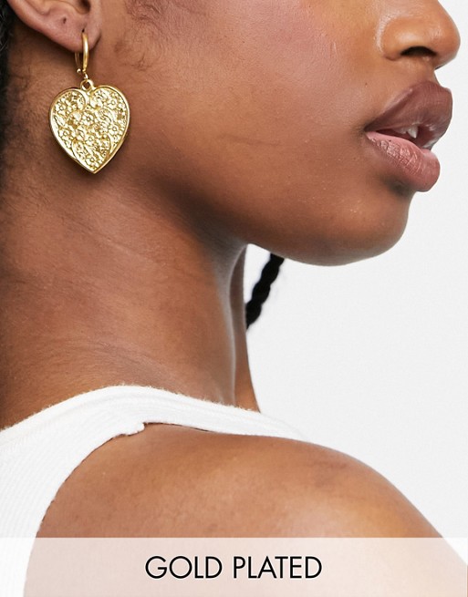 Regal Rose Virginia baroque heart earrings in gold plate