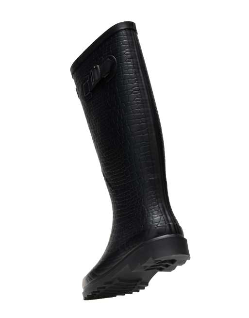Regatta botas de agua impermeables Fairweather III en negro efecto reptil, 6 de 7