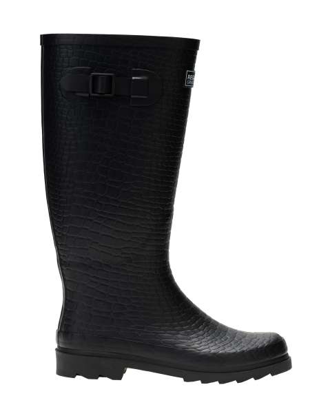 Regatta bottes de pluie imperméables Fairweather III noires à imprimé reptile - view 1