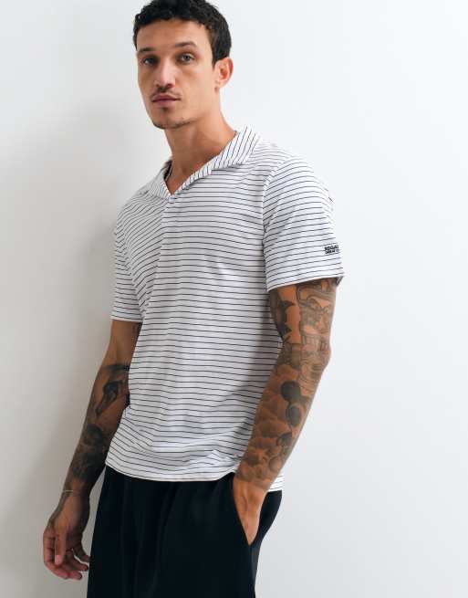 Regatta Breathable hadvo polo shirt in white navy stripe, 5 of 5