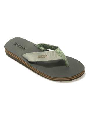  Breathable lightweight rico flip flops in dark khaki tea